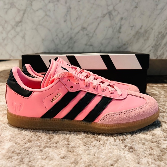 NIB Adidas Samba Messi Pink Black Gum Sole Sneakers Size 7 Men 8 Women - Picture 4 of 9